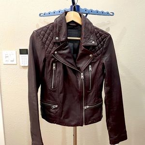 AllSaints Catch Biker leather jacket never worn size 4